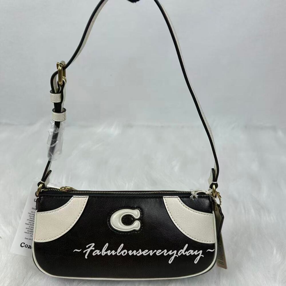 Coach Coachtopia Bowling Small Shoulder Bag Upcrafted Leather/Black White CFB01